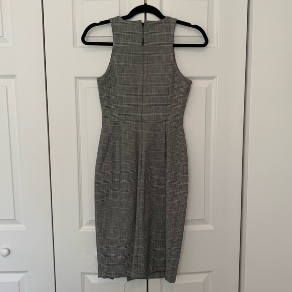 Banana Republic Plaid Bi-Stretch Racer Neck Sheath Dress Size 0 - Picture 7 of 7